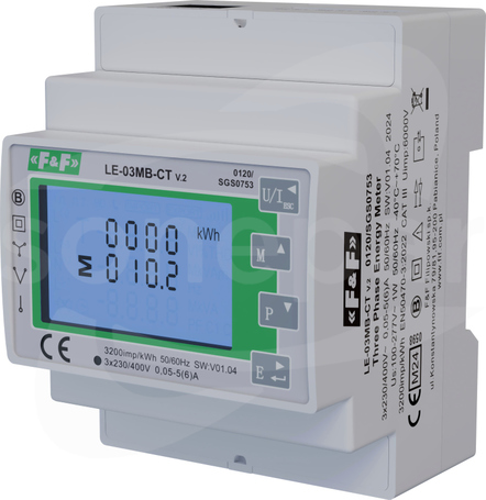 LE-03MB-CT LICZNIK ENERGII 3-FAZ. POM.PÓŁPOŚREDNI