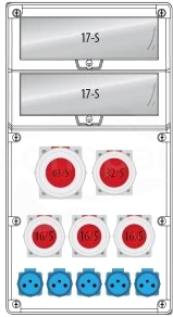 R-BOX  1x63A/5P 1x32A/5P 3x16A/5P 5x250V IP65 Rozdzielnica z tworzywa