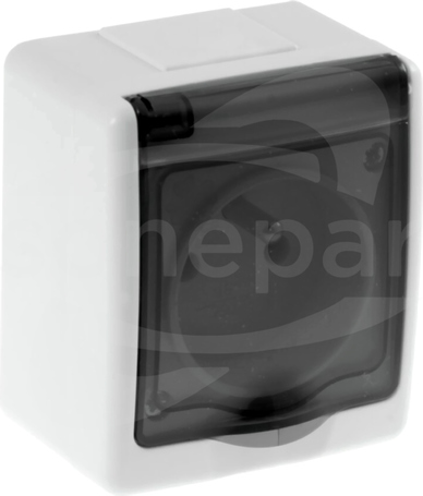 BETA 2P+Z biały/kl.dymna IP44 Gniazdo
