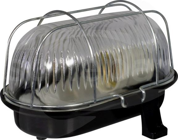 OWALNA 60W E27 IP44 230V czarny Oprawa kanałowa+siatka