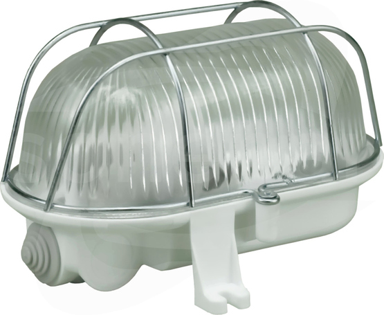 OWALNA 60W E27 IP44 230V Oprawa kanałowa+siatka