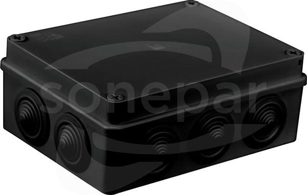 S-BOX 406C 190x140x70 IP65 10dł. czarny Puszka hermetyczna
