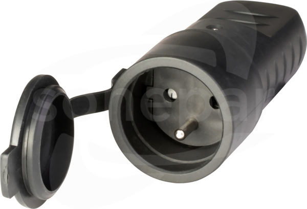 2P+E 230V Gniazdo gumowe z klapką