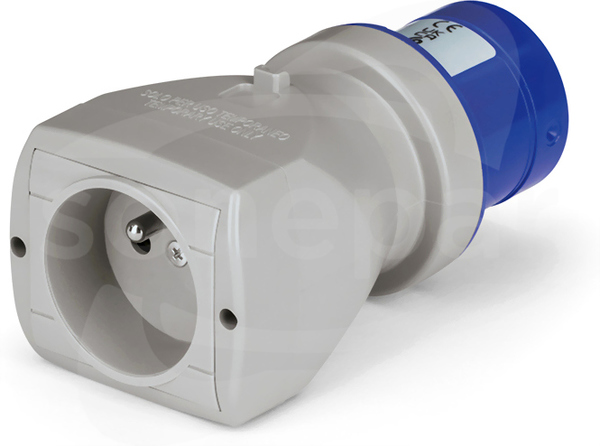 IP20 16A 2P+E 250V 6h Adapter przemysłowy