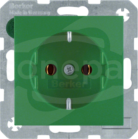 S.1/B.1/B.3/B.7 GLAS SCHUKO zielony Gniazdo sieciowe