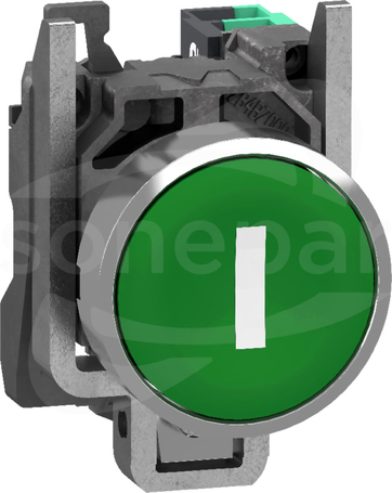 XB4BA33115 N/O ZIELONY PŁASKI Przycisk Metalowy Okrągły Płaski