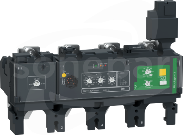 Micrologic 4.3 Vigi, 400A, 4P4D, do NSX400 Zabezpieczenie elektroniczne