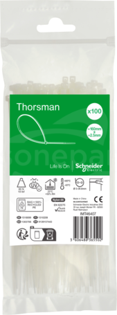 Thorsman IMT46407 160x2.5 mm (100 sztuk) biała Opaska kablowa