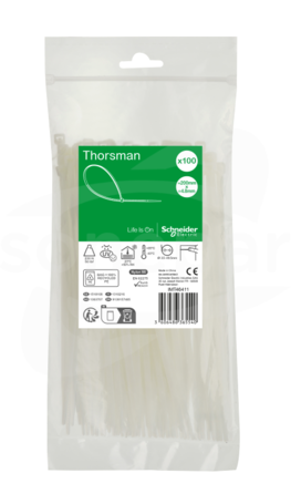 Thorsman IMT46411 200x4.8 mm (100 sztuk) biała Opaska kablowa