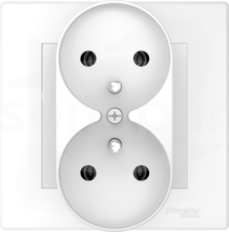 ASFORA 2x2P+Z biały DIY-DSO Gniazdo sieciowe z ramką