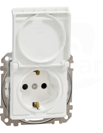 SEDNA DESIGN SCHUKO IP44 biały Gniazdo sieciowe z przesłonami