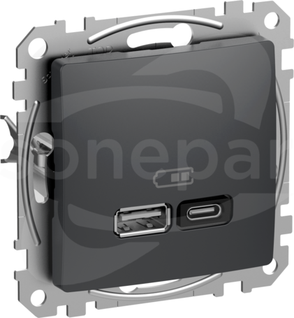 SEDNA DESIGN USB A+C 45W czarny Gniazdo ładowania
