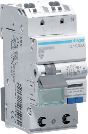 1P+N 6kA B 20A/30mA Typ A QC Rcbo Wyłącznik różnicowoprądowy z członem nadprąd