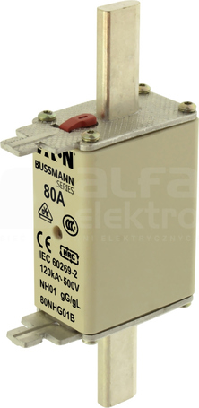 WT/NH-01 gL/gG 80A 500V Wkładka bezpiecznikowa NH podw.wskaźnik