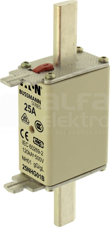 WT/NH-01 gL/gG 25A 500V Wkładka bezpiecznikowa NH podw.wskaźnik