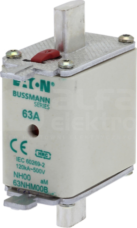 WT/NH-00 aM 63A 500V Wkładka bezpiecznikowa NH podwójny wskaźnik