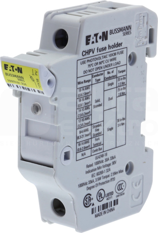 1P 32A 1000VDC 10x38 Podstawa wkładki cylindrycznej