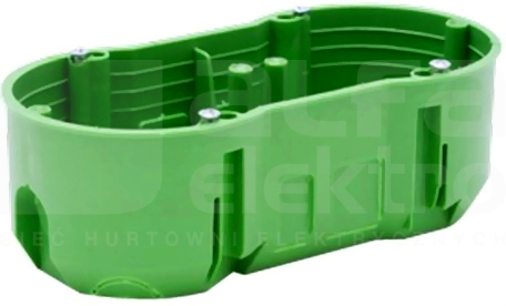 PP-F2X60PŁ-N 850stC zielony Puszka podtynkowa podwójna