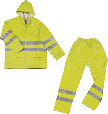 208 żółty fluo XXL Komplet p/deszczowy ostrzegawczy 2-cz.