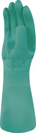 NITREX VE840 zielony 7/8 Rękawice nitrylowe flokowane
