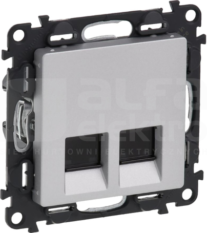 VALENA LIFE 2xRJ45 FTP kat.5e aluminium Gniazdo komputerowe