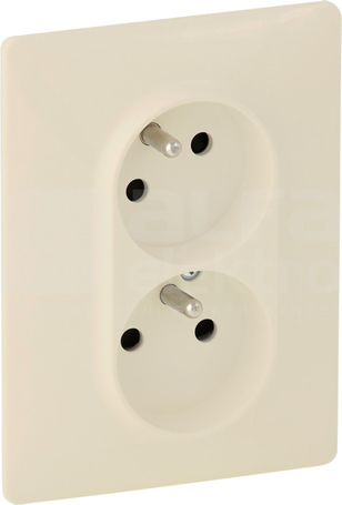 VALENA LIFE 2x2P+Z kremowy Gniazdo zacisk automat.