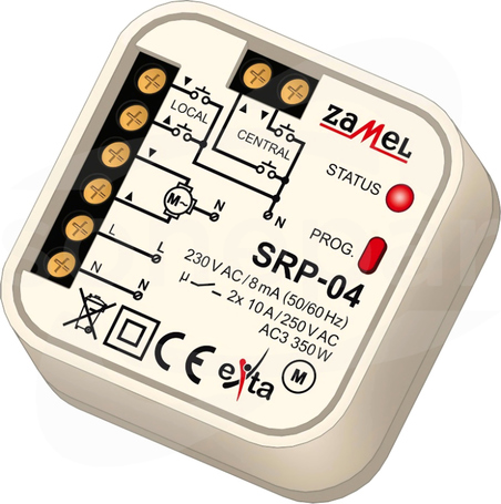 SRP-04 230VAC Sterownik rolet dopuszkowy przewodowy