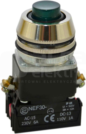 NEF30-UWLDz 2X LED zielony Przycisk sterown.wyst.szczel