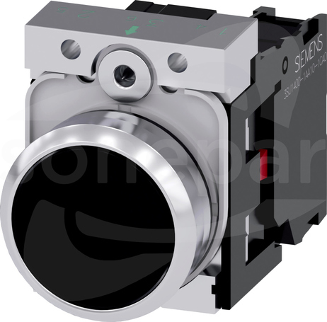 SIRIUS ACT 22mm 1NC z samop.czarny Przycisk płaski metal