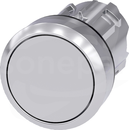 SIRIUS ACT 22mm z samop.szary Przycisk płaski metal