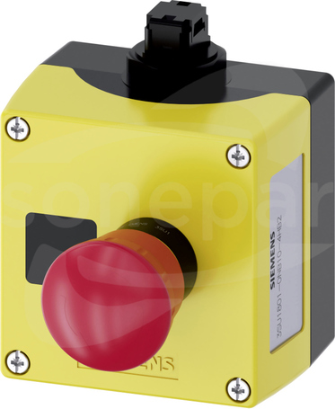 SIRIUS ACT 22mm czerwony/żółty Przycisk awaryjny w obudowie