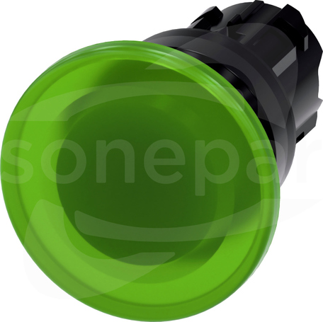SIRIUS ACT 22mm z samop.zielony Przycisk grzybkowy podśw.tworzywo