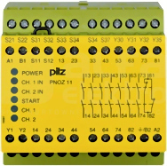 PNOZ 11 110-120VAC 24VDC 7n/o 1n/c Przekaźnik bezpieczeństwa wył.aw/drzwi och/kurt.św