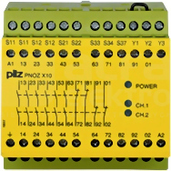 PNOZ X10 42VAC 6n/o 4n/c 3LED Przekaźnik bezpieczeństwa wył.aw/drzwi och/kurt.św