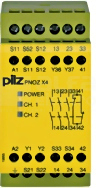 PNOZ X4 24VAC 3n/o 1n/c Przekaźnik bezpieczeństwa wył.aw/drzwi och/kurt.św