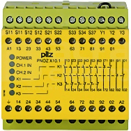 PNOZ X10.1 42 VAC 6n/o 4n/c 6LED Przekaźnik bezpieczeństwa wył.aw/drzwi och/kurt.św