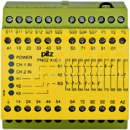 PNOZ X10.1 110-120VAC 6n/o 4n/c 6LED Przekaźnik bezpieczeństwa wył.aw/drzwi och/kurt.św