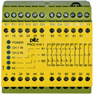 PNOZ X10.1 230-240VAC 6n/o 4n/c 6LED Przekaźnik bezpieczeństwa wył.aw/drzwi och/kurt.św