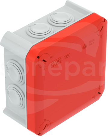 T60 czerwono/szara IP66 z dławik Puszka natynkowa 114x114x57