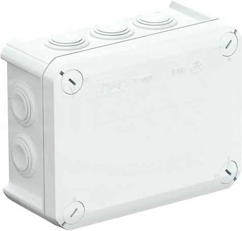 T100 biała IP66 z dławikami Puszka natynkowa 150x116x67