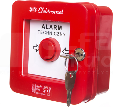 WAZ-1S (ALARM) 1r+1z WYŁĄCZNIK ALARMOWY NATYNKOWY Z ZAMKIEM