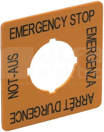 EMERGENCY STOP LABEL Tabliczka E-STOP