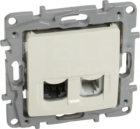 NILOE2 RJ11+RJ45 KAT.5E UTP kremowy Gniazdo komputerowe