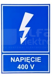 TZI 74x105S NAP.400V Tabliczka folia samoprzylepna