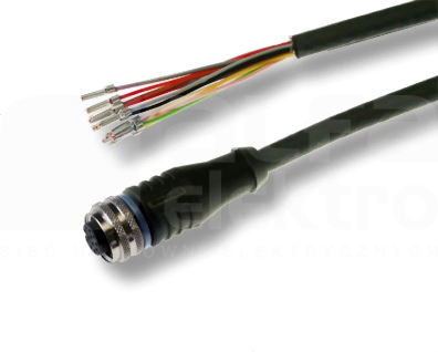 CL12FGS2MPUR 2m M12 12-pin prosty Przewód zasilania