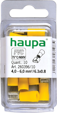 PVC 4,0-6/0,8x6,3 żółty Nasuwka izolowana