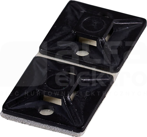 19x19mm 3,6mm (100szt)czarny Uchwyt do opasek samoprzylepny