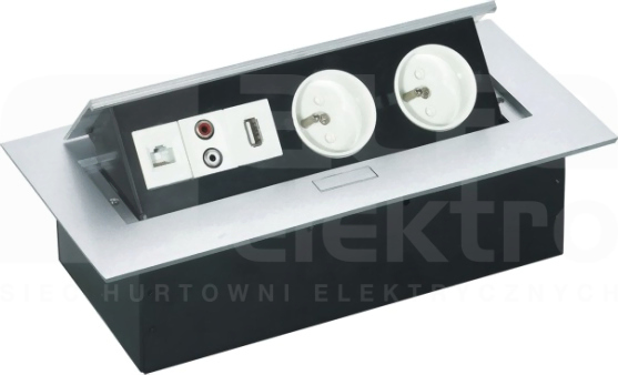 OR-AE-1301 230VAC RJ45 USB AUDIO Gniazdo wpuszczane w blat