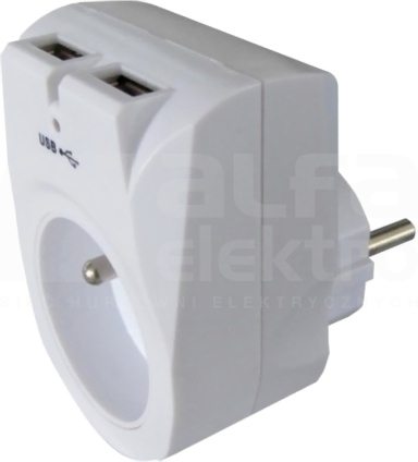 OR-AE-1305 5VDC 1A Ładowarka sieciowa USB z gniazd.elektr.
