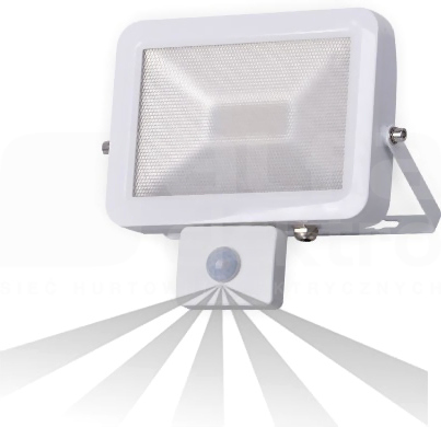 OR-NL-379WLR5 10W IP44 biały Naświetlacz SLIM LED z czuj.ruch.